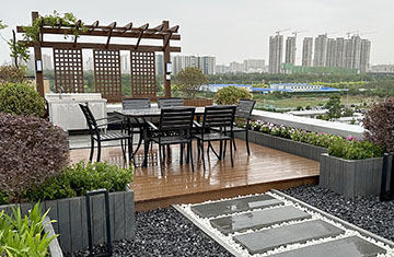 鄭州高新區(qū)60平米屋頂花園設計