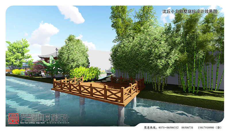 別墅庭院設(shè)計,周口沈丘小島別墅庭院設(shè)計